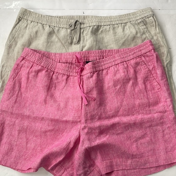 Talbots Pink and Beige/Tan Shorts Linen Relaxed Fit 3X Petite Set of 2 Bundle - Picture 14 of 15